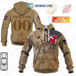 New Jersey Devils Marine Corps Personalized Hoodie Shirts