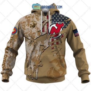 New Jersey Devils Marine Corps Personalized Hoodie Shirts