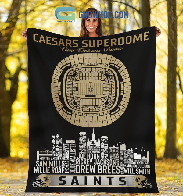 New Orleans Saints Caesars Superdome Stadium Legends Fleece Blanket Quilt