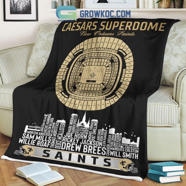 New Orleans Saints Caesars Superdome Stadium Legends Fleece Blanket Quilt