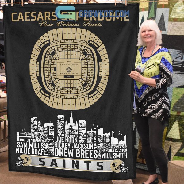 New Orleans Saints Caesars Superdome Stadium Legends Fleece Blanket Quilt