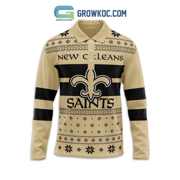New Orleans Saints Fan Personalized Long Sleeve Polo Shirts