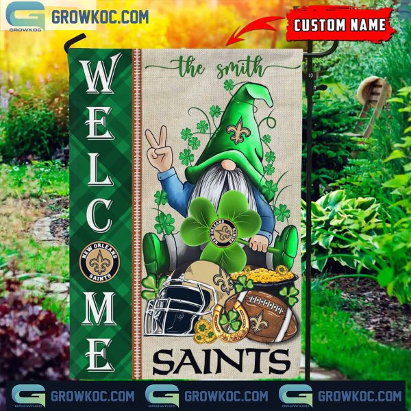 New Orleans Saints St. Patrick’s Day Shamrock Personalized Garden Flag