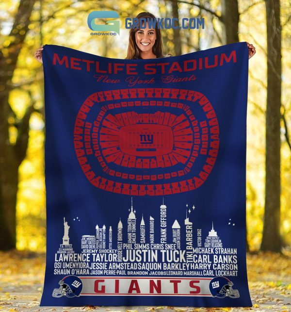 New York Giants MetLife Stadium Legends Fleece Blanket Quilt