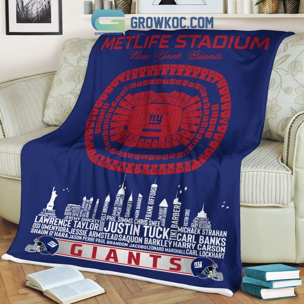 New York Giants MetLife Stadium Legends Fleece Blanket Quilt