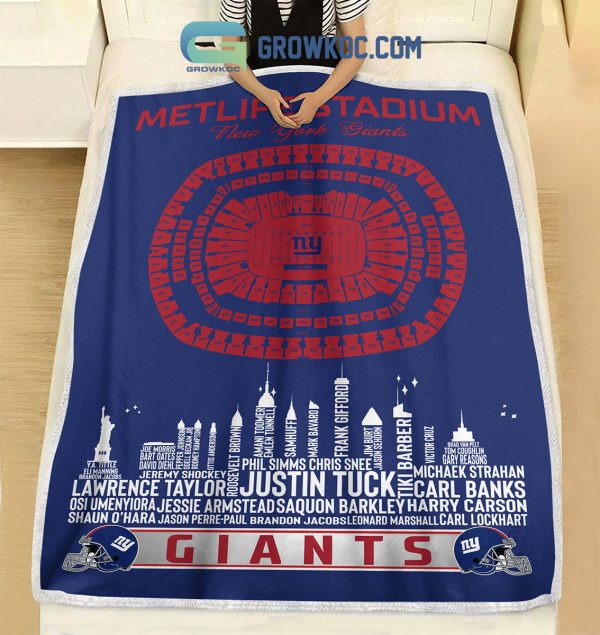 New York Giants MetLife Stadium Legends Fleece Blanket Quilt