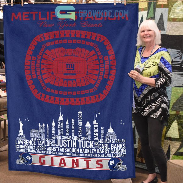 New York Giants MetLife Stadium Legends Fleece Blanket Quilt