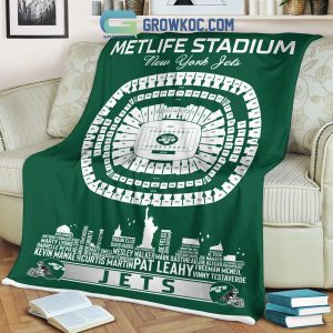 New York Jets MetLife Stadium Legends Fleece Blanket Quilt