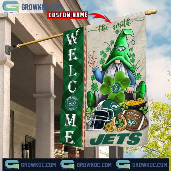 New York Jets St. Patrick’s Day Shamrock Personalized Garden Flag