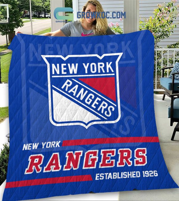 New York Rangers Established 1926 Fleece Blanket Quilt