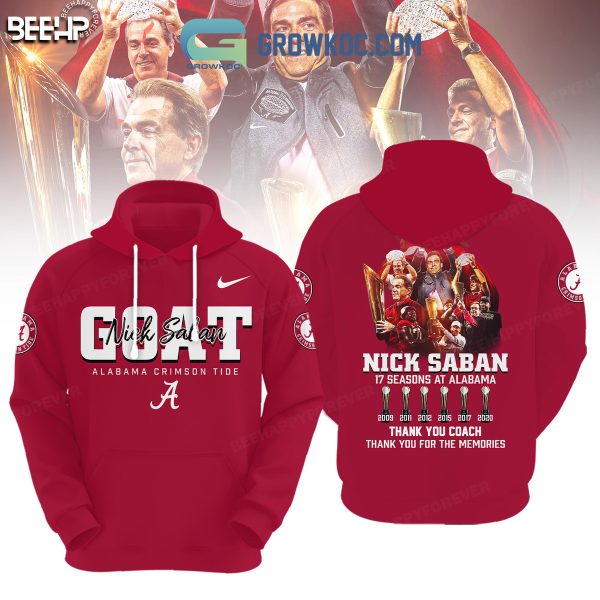 Nick Saban 17 Seasons At Alabama Crimson Tide Memories Hoodie T Shirt
