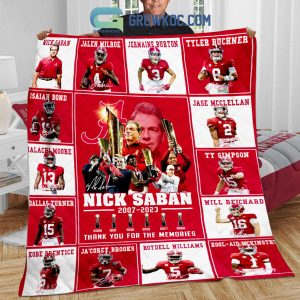 Nick Saban 2007 2023 Memories Thank You Coach Fleece Blanket Quilt