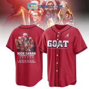 Nick Saban Goat Alabama Crimson Tide Memories Baseball Jersey