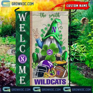 Northwestern Wildcats St. Patrick’s Day Shamrock Personalized Garden Flag