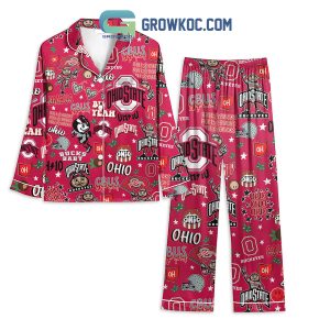 Ohio State Buckeyes Roll Bucks Polyester Pajamas Set