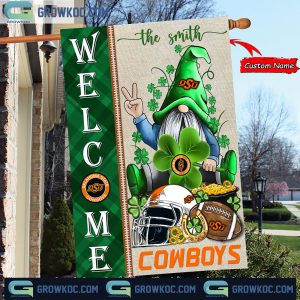 Oklahoma State Cowboys St. Patrick’s Day Shamrock Personalized Garden Flag