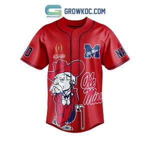 Ole Miss Rebels Hotty Toddy Champions Personalized Baseball Jersey Red Version