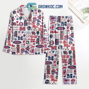Ole Miss Rebels Hotty Toddy Polyester Pajamas Set White Version