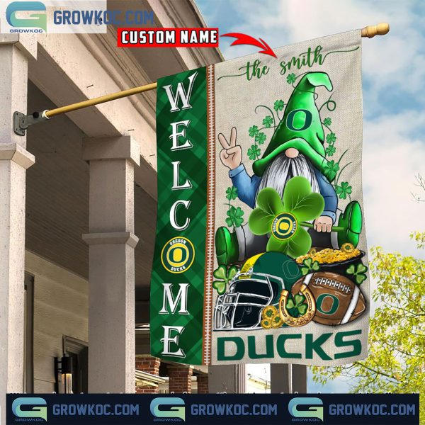 Oregon Ducks St. Patrick’s Day Shamrock Personalized Garden Flag