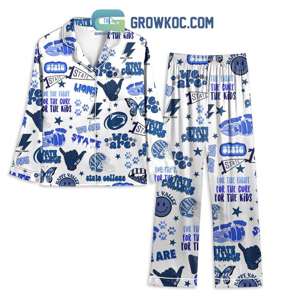 Penn State Nittany Lions Fan Polyester Pajamas Set White