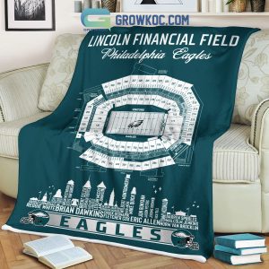 Philadelphia Eagles Lincoln Financial Field Stadium Legends Fleece Blanket Quilt