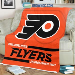 Philadelphia Flyers Established 1967 Fleece Blanket Quilt