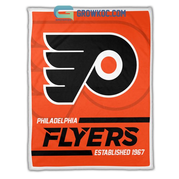 Philadelphia Flyers Established 1967 Fleece Blanket Quilt