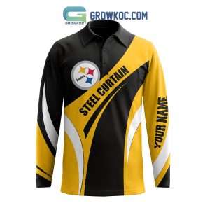 Pittsburgh Steelers Fear The Steelers Personalized Long Sleeve Polo Shirt