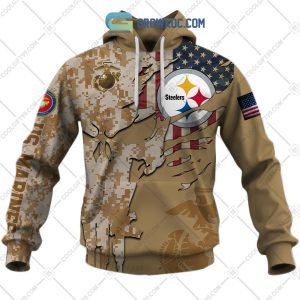 Pittsburgh Steelers Marine Camo Veteran Personalized Hoodie Shirts