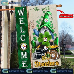 Pittsburgh Steelers St. Patrick’s Day Shamrock Personalized Garden Flag