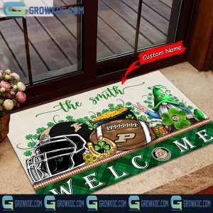 Purdue Boilermakers St. Patrick’s Day Shamrock Personalized Doormat
