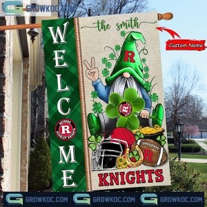 Rutgers Scarlet Knights St. Patrick’s Day Shamrock Personalized Garden Flag