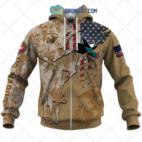 San Jose Sharks Marine Corps Personalized Hoodie Shirts