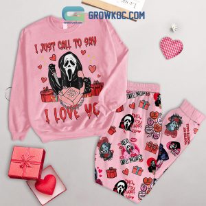 Scream Ghostface Valentine Fleece Pajamas Set Long Sleeve