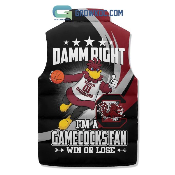 South Carolina Gamecocks Fan Win Or Lose Sleeveless Puffer Jacket