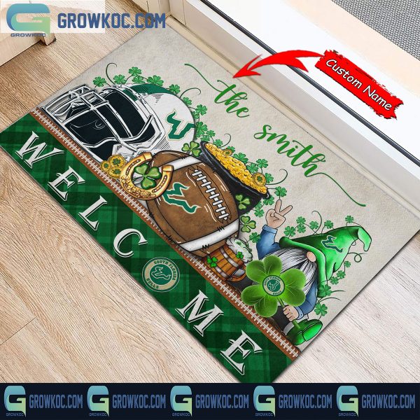 South Florida Bulls St. Patrick’s Day Shamrock Personalized Doormat