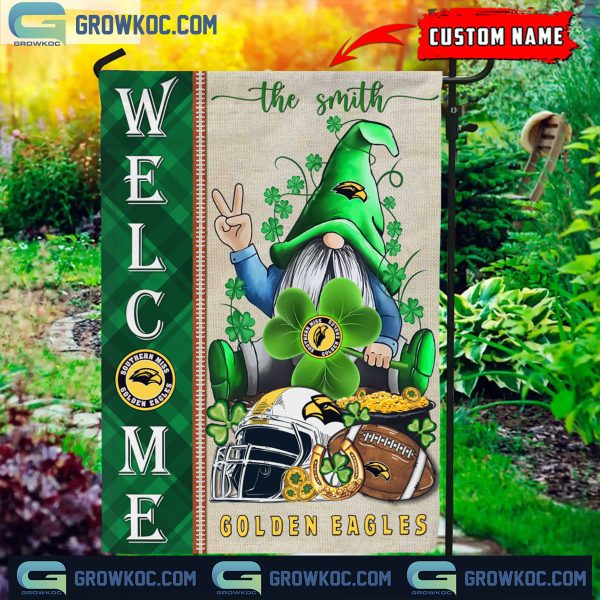 Southern Miss Golden Eagles St. Patrick’s Day Shamrock Personalized Garden Flag