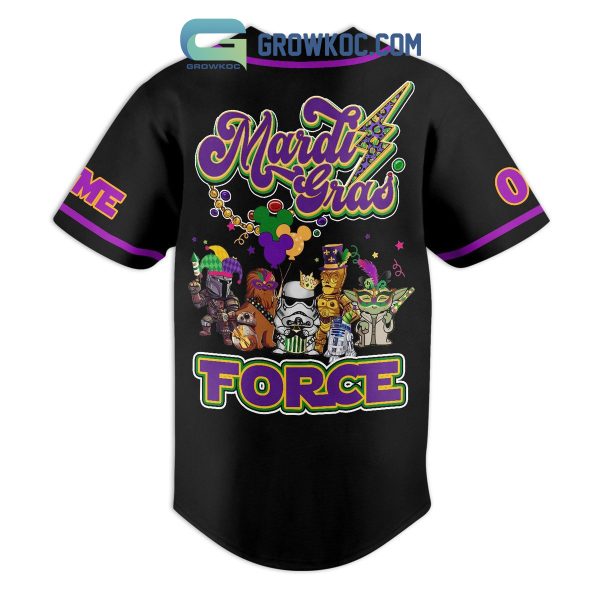 Star War Baby Yoda Mardi Gras Force Personalized Baseball Jersey