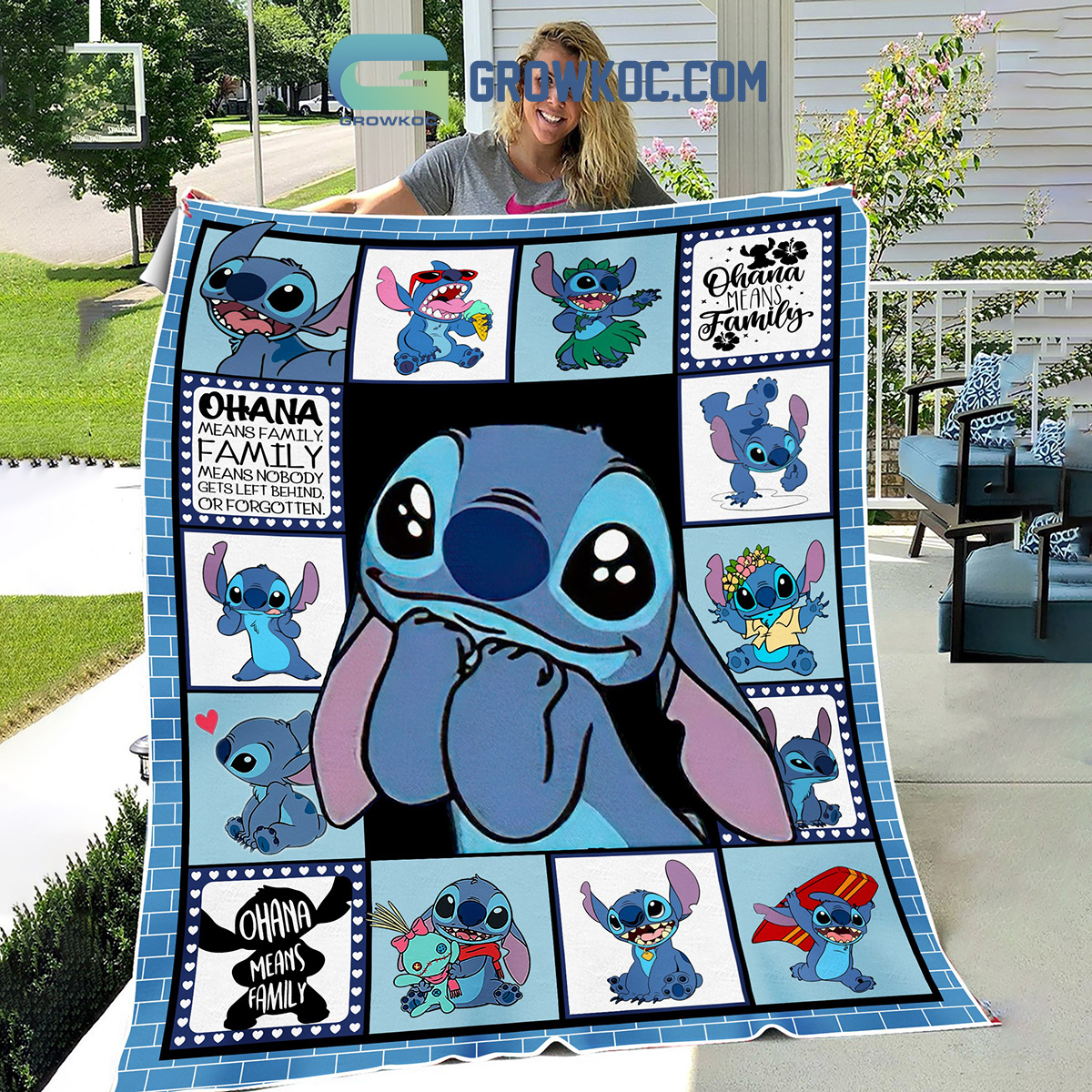 Personalized Stitch Ohana Means Family Lilo And Stitch Blanket Kid Bla –  Uniwiin Store - Unique Gifts Family