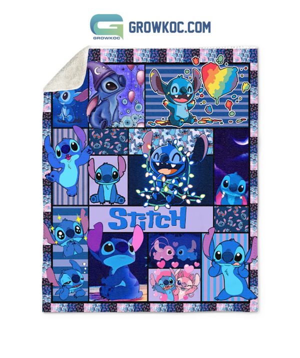 Stitch Ohana Rainbow Fleece Blanket Quilt