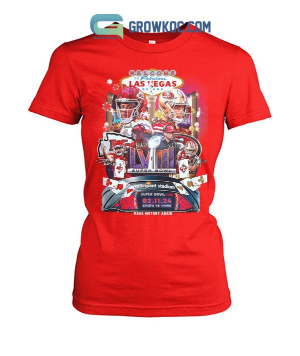 Super Bowl LVIII 2024 Welcome To Las Vegas Neveda T Shirt