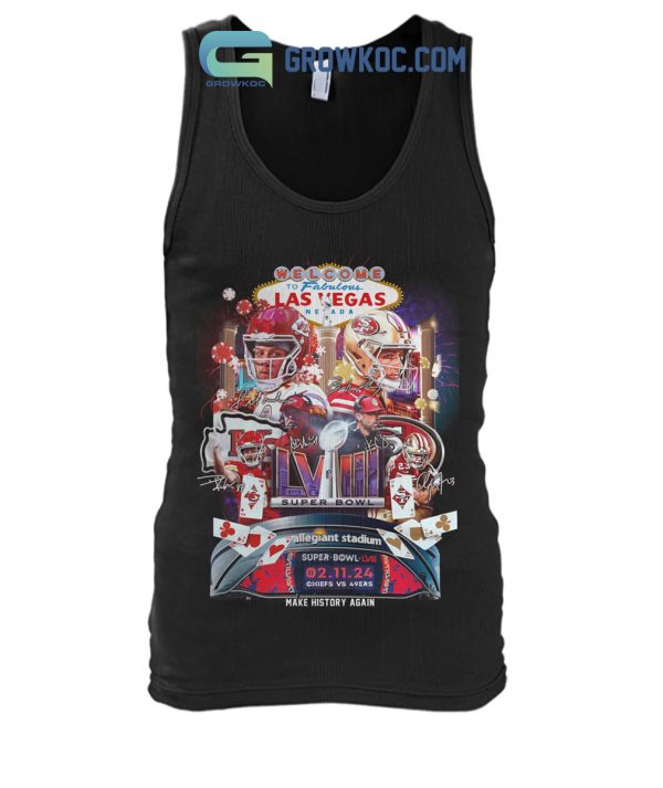 Super Bowl LVIII 2024 Welcome To Las Vegas Neveda T Shirt