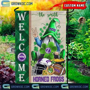 TCU Horned Frogs St. Patrick’s Day Shamrock Personalized Garden Flag