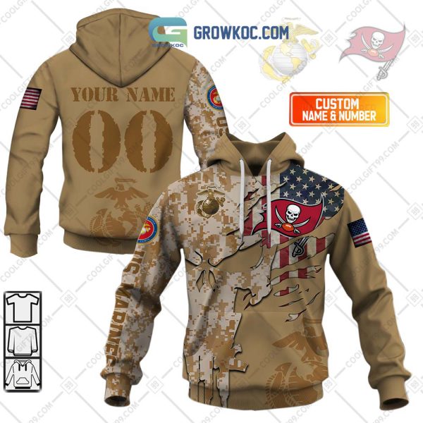 Tampa Bay Buccaneers Marine Camo Veteran Personalized Hoodie Shirts