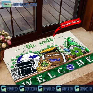Tennessee State Tigers St. Patrick’s Day Shamrock Personalized Doormat