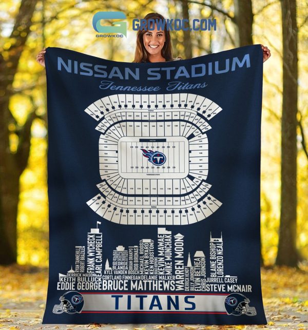 Tennessee Titans Nissan Stadium Legends Fleece Blanket Quilt