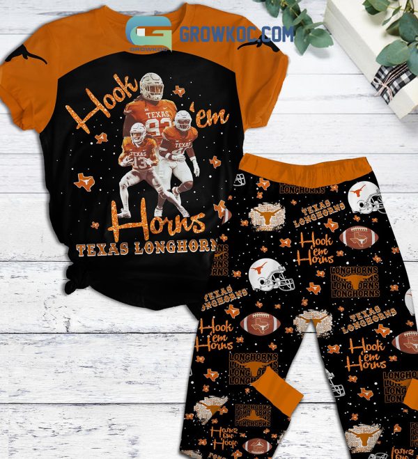 Texas Longhorns Hook ‘Em Horns Fleece Pajamas Set