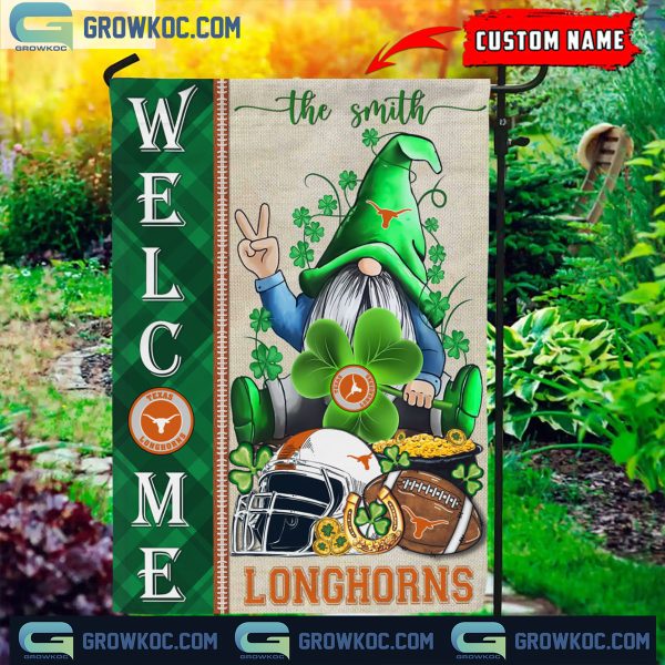 Texas Longhorns St. Patrick’s Day Shamrock Personalized Garden Flag