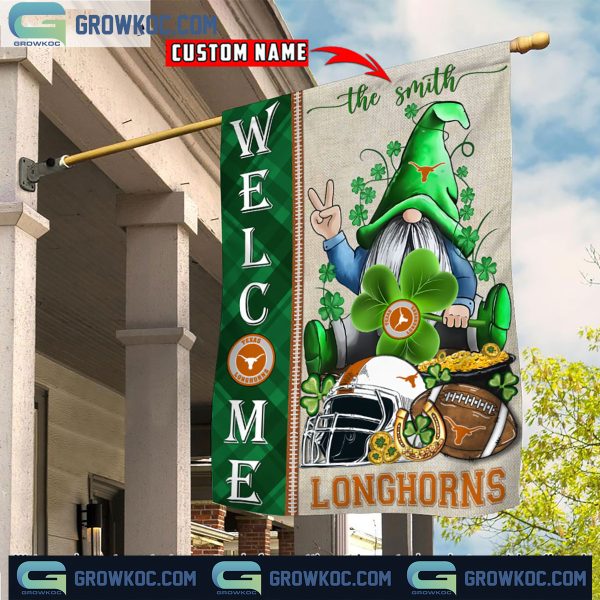 Texas Longhorns St. Patrick’s Day Shamrock Personalized Garden Flag