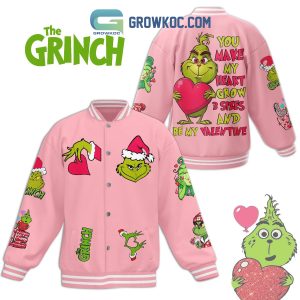 The Grinch Love Makes Heart Grow Valentine Baseball Jacket